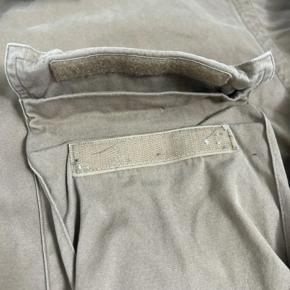 Vintage Polo Ralph Lauren Shirt XL Beige Twill Long Sleeve 1/2 Zip Military - Picture 10 of 16